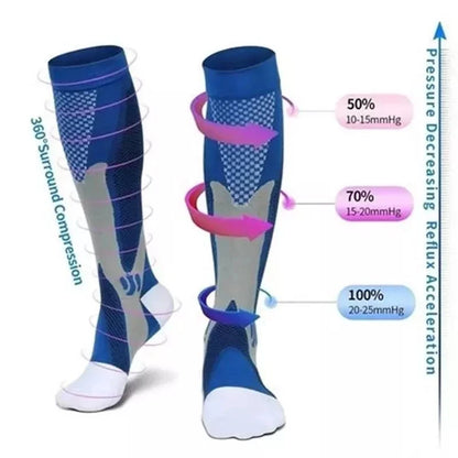 1 Pair Compression Socks - Medical, Nursing, Athletic, Pregnancy, Varicose Veins Support