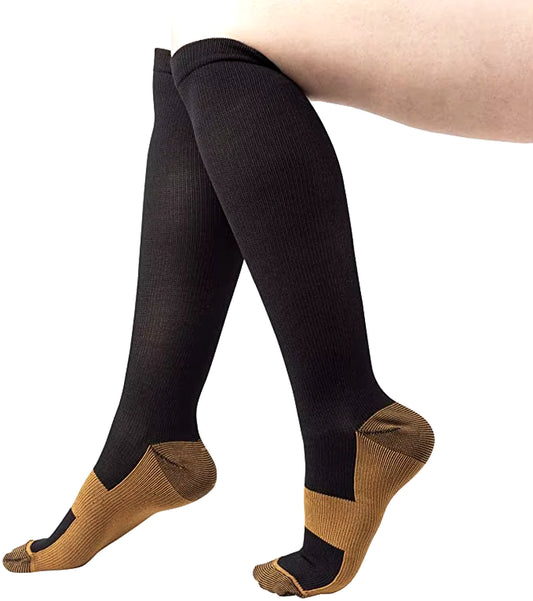 1 Pair Compression Socks - Medical, Nursing, Athletic, Pregnancy, Varicose Veins Support